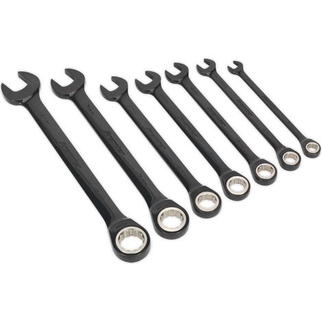 Sealey Premier Black Combination Ratchet Spanner Set 7pc AK7978 (1/5)