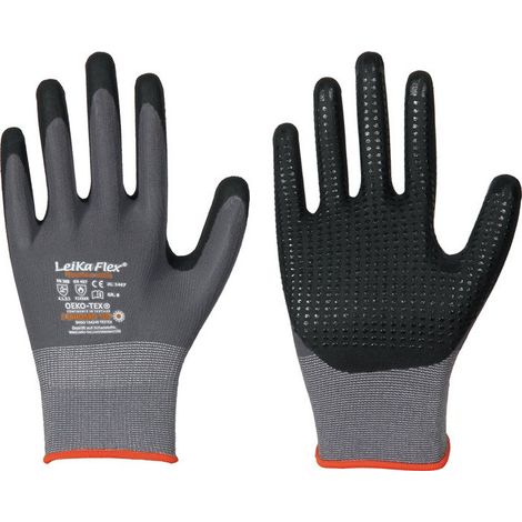 Gants LeiKaFlex 1467 taille 8 gris EN 420+ EN 388+EN 407 PSA II LEIPOLD (Par 12)