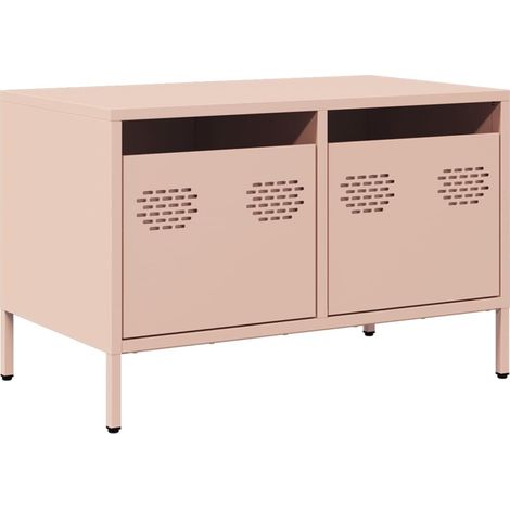 Mobile TV multimediale scaffale per televisione televisione buffet sala da pranzo soggiorno camera da letto rosa 68 x 39 x 43,5 cm acciaio laminato a freddo rosa 020028296