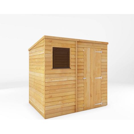 7 x 5 Feet Overlap Pent Shed - Timber - L155.8 x W213.4 x H201 cm - Brown