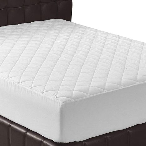 Protège-matelas matelassé pour très grand lit avec poche profonde de 30 cm - Hypoallergénique et respirant - Blanc (1/5)