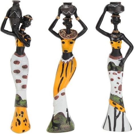 Sculpture statue Belle Femme Africaine Vintage Résine Art Décoration Maison (1/3)