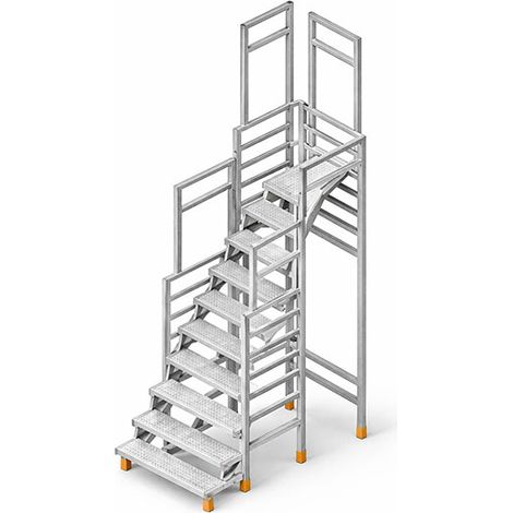 Scala 1 piano - Altezza raggiungibile 2.30 a 2.60m - Parapetto - 858000/L-GC