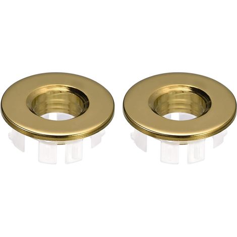 2pcs Anneau trop-plein, Cuivre doré 25.3mm, Insert lavabo, Pour salle de bain et cuisine (1/5)