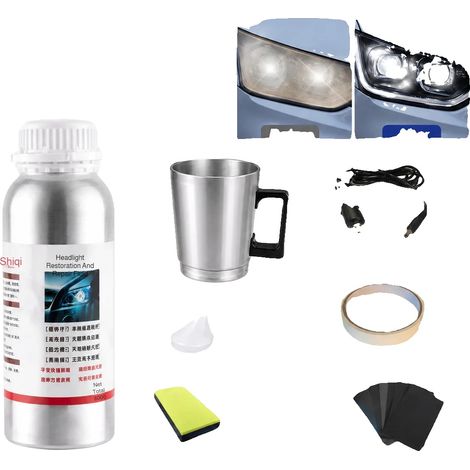 Kit de restauration de phares, outil inclus, élimine l'oxydation, Argent, 600ml (1/2)