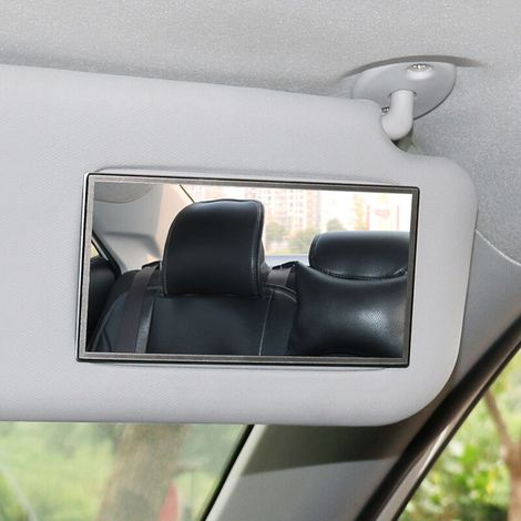 Miroir de maquillage HD portable auto-adhésif en acier inoxydable pour intérieur de voiture Carré (1/5)