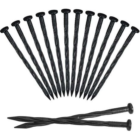 Tuteurs de bordure de pelouse, supports à tomates, 25 tuteurs de jardin en plastique, piquets de tente, tuteurs de jardin en spirale (pour les bordures de pavage)-ARCAN (1/4)