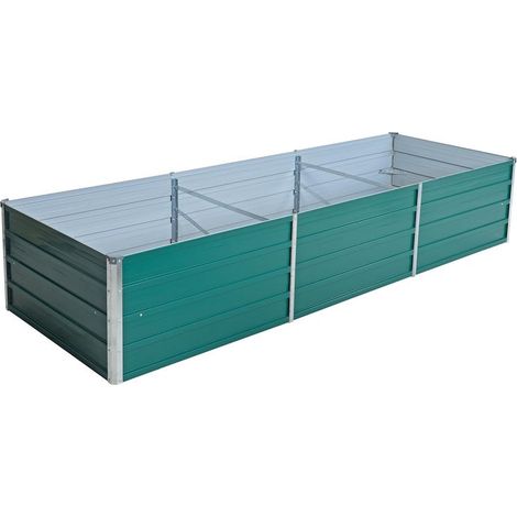 Hochbeet Pflanzbeet Metall Gemüsebeet Pflanzkasten Stahl Beet Blumenbeet Garten RAL6005 (Moosgrün) / 240x80x45 cm (1/5)
