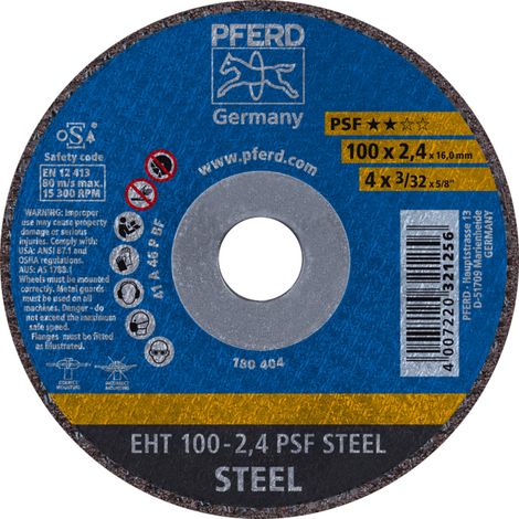 PFERD TOOLS Trennscheibe EHT 100x2,4x16 mm gerade Universallinie PSF STEEL für Stahl 25 Stk