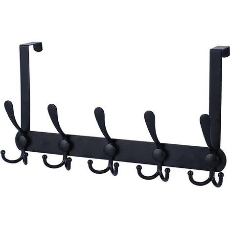 Porte-manteau pour suspendre vêtements, chapeaux et serviettes (noir robuste, 1 pièce) (1/5)