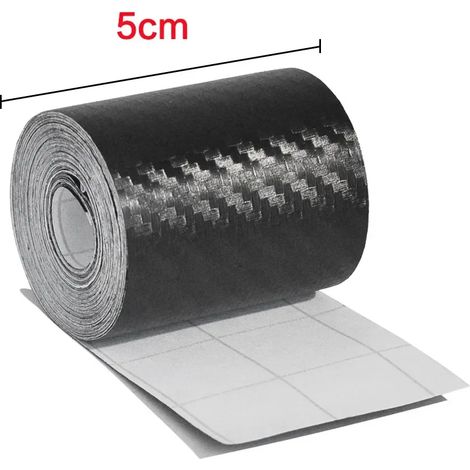 (Longueur 5 m,largeur 5 cm) Film de protection autocollant 3D en fibre de carbone pour seuil de porte et pare-chocs : protection anti-rayures et anti-marquage (1/3)