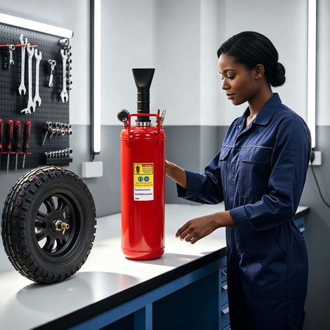 Gonfleur de Pneu 9L/2gal, 6-8 bar, Avec Manomètre, Idéal pour Pneus de Moto & VAE, Rapide et Facile (1/5)