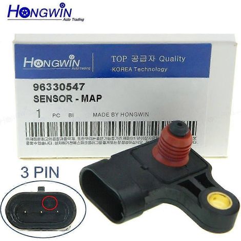 Capteur de pression absolue du collecteur AS312 (96330547) pour Chevrolet Aveo, Aveo5, Daewoo Kalos et Matiz (2000-2006) et Chevy Aveo 1.6L (2004-2006). (1/5)