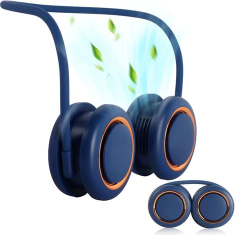 YMYNY Ventilateur de cou portable, mini tour de cou personnel USB rechargeable, refroidissement à 360° (1/4)
