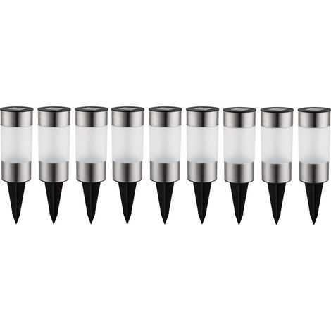 Nove luci solari a LED in acciaio inox percorso giardino esterno spina illuminazione bagliore delle luci Faretti (1/5)