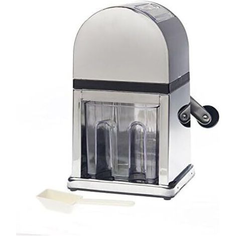 Broyeur à Glace Manuel avec Bac à Glaçons et Cuillère pour Cocktails et Smoothies, Acier inoxydable (1/5)