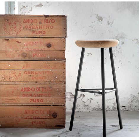 Sgabello Pick H 66 cmseduta in sughero struttura in metallo Originale Domitalia vino spumante moderno di design bar vino enoteca hotel (1/5)