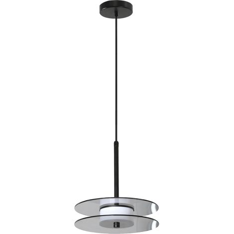 Suspension noire verre-fumé disques Ø20 LED 6W CASY (1/4)