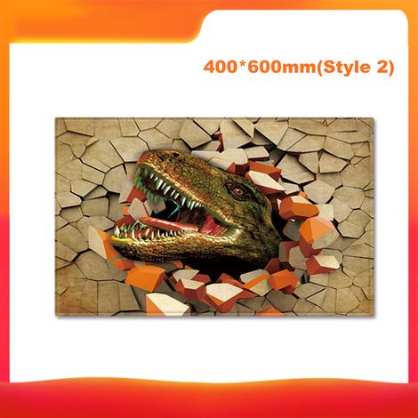 Tapis de sol 400 x 600 mm à motif dinosaure 3D, doux et moelleux, idéal pour le salon ou la chambre. (1/5)