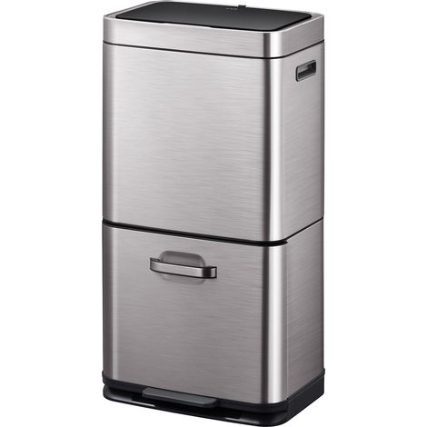 EKO - Poubelle à capteur tri sélectif Himalaya 35+25 litres - Stainless steel Plastic  - gris, inox mat (1/5)