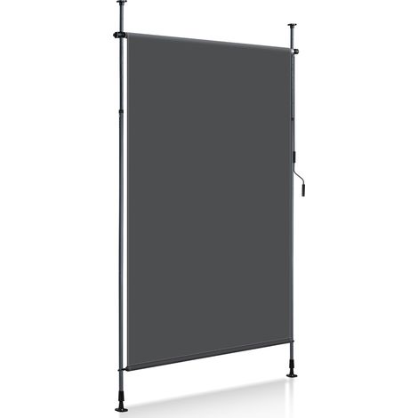 Randaco Store vertical store roulant d'extérieur Protection 150 x 270 cm anti-UV Store d'extérieur aux barres téléscopiques sans perçage Anthracite