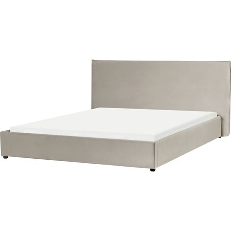 Cama de agua moderna de terciopelo gris pardo 180 x 200 cm tradicional Vaucluse (1/5)