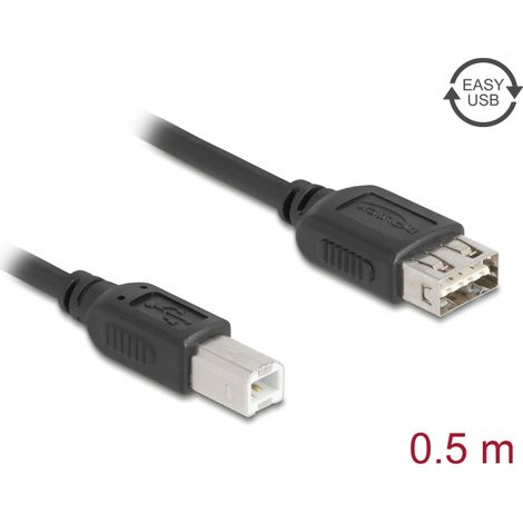 Delock Cable USB 2.0 USB Tipo-B macho a EASY USB Tipo-A hembra 0,5 m