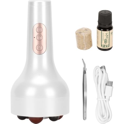 Appareil de massage abdominal, masseur abdominal, appareil de massage pour le nettoyage intestinal avec huiles essentielles et bâtonnets de moxa, blanc. (1/5)