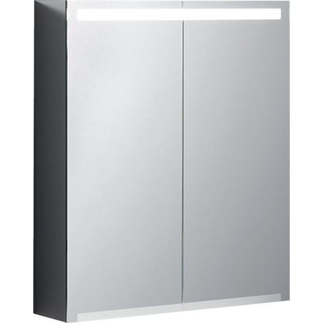 Armoire de toilette Geberit Optionavec éclairage et deux portes: Largeur 60cm, Hauteur 70cm, Profondeur 15cm, , miroir extérieur, miroirs intérieur et extérieur