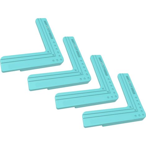 Lot de 4 protections d'angle pour portes et fenêtres, sécurité bébé, silicone découpable, bleu (1/5)