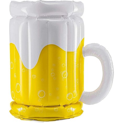 1 chope à bière gonflable, glacière portable pour l'extérieur, idéale pour la plage, la piscine et les fêtes. Accessoires pour glaçons gonflables. (1/5)