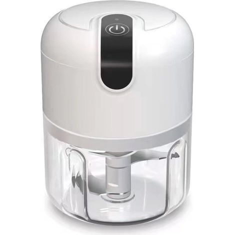 Robot culinaire - Hachoir - Mini blender - Blender - Blender portable - Rechargeable par USB - 3 lames en acier inoxydable - Capacité 250 ml - Batterie 1500 mAh - Design compact (1/5)