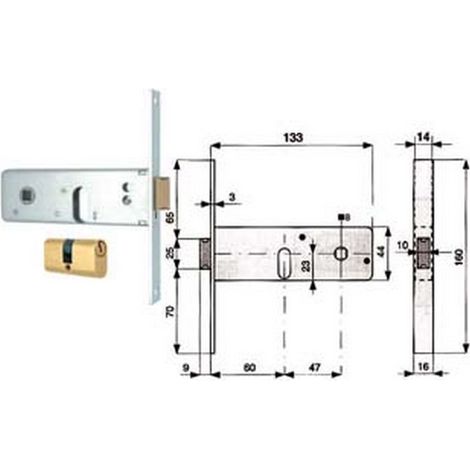 2PZ SERRATURA INFILARE FASCE CATENACCIO 2 MANDATE SCROCCO MM.44 H 800 MM.60
