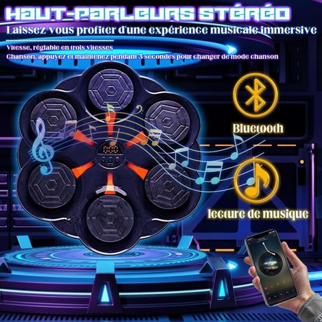 Machine de Boxe Musicale, Boxe Mural Musique Fixé au Mur, Bluetooth Music Boxing Machine Lumières Colorées, Machine Boxe Musicale Adulte pour L'entraînement Physique à Domicile (1/4)