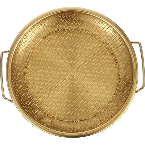 und sieb mit feinem Sieb 20 cm goldfarbene Edelstahlschale