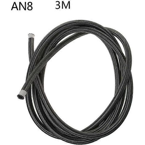 Tuyau de frein en nylon tressé acier 3M AN4 AN6 AN8 AN10 pour ligne essence, huile, carburant - résistant haute pression, flexible, compatible racing. (1/4)