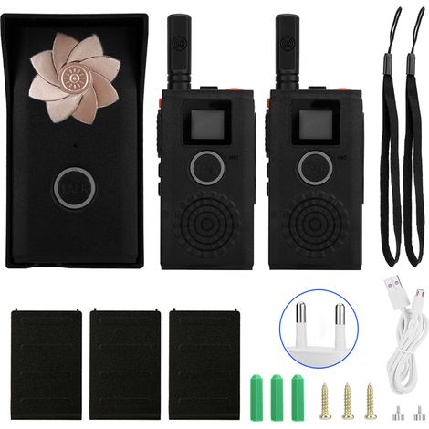Mini 1 V 2 Sonnette sans fil étanche extérieur intérieur avec interphone talkie-walkie, 100-240V (prise UE) (1/5)