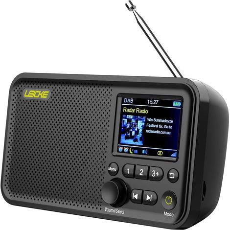 Radio Portable Dab/Dab+ & FM avec Bluetooth 5.0, Écran Couleur 2,4", 80 Stations Préréglées, Batterie 4000mAh, MicroSD/TF/AUX, Alarme, Idéale pour Cuisine ou Déplacement (1/5)