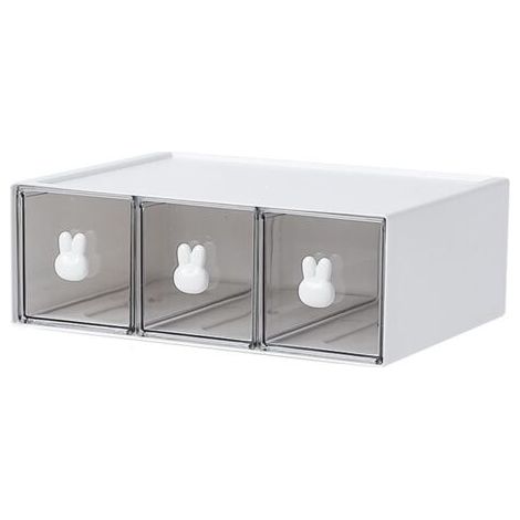 Organiseurs de Placards,Boite à Thé avec,Boite de Rangement Cuisine pour sachets de thé,café,etc.Casier de Rangement pour cuisine/salle de bain/dressing/Bureau, etc.(blanc) (1, 3drs) (1/5)