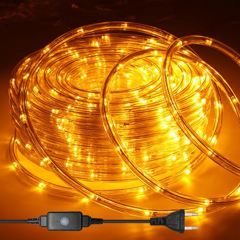 TolleTour LED Lichtschlauch Außen Innen,240 LEDs Wasserfest LED Schlauch,Partylicht Dekobeleuchtung Weihnachten,Gelb 20m