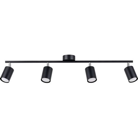 Faretto da soffitto moderno a 4 punti, nero, 4xGU10 10W, LEMMI SL.1168, Sollux Lighting