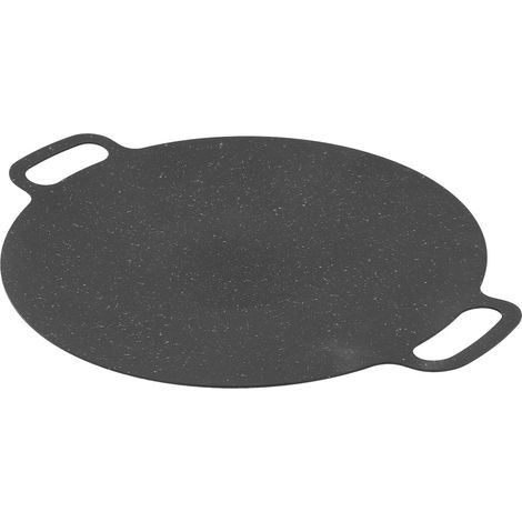 Poêle à griller coréenne ronde avec revêtement antiadhésif, pour la cuisson intérieure et extérieure, 28 cm / 11,02 pouces (1/5)