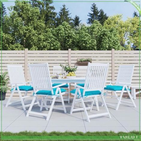 361563 Coussins de chaise lot de 6 turquoise 50x50x7 cm tissu oxford (1/5)