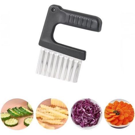 Couteau Ondulé - Non spécifié - Coupe Patate - Acier Inoxydable - Résistant à la Corrosion - 1 Pièce (1/4)