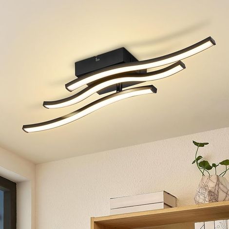 GBLY Lampada al Plafono LED Camera 18W Nero Moderna 3000K Bianco Caldo Design Ondulato Per Soggiorno Cucina Corridoio (1/5)