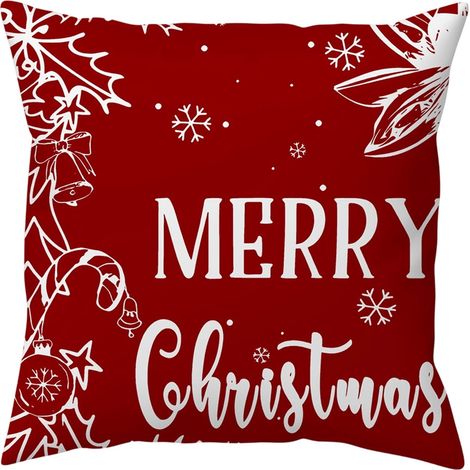 Housse De Coussin De Noël - 45x45 Cm - Fermeture À Glissière Cachée - Tissu Doux Et Résistant - Pour Canapé Ou Lit - 1 Pièce (1/5)