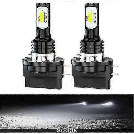 Convient pour 2 ampoules LED H15 H11B H8B sans erreur, puce CSP-3570, phares, 80 W, 20 000 lm, feux de jour, kit d'éclairage automobile 6 500 K (blanc, jaune, bleu). (1/5)