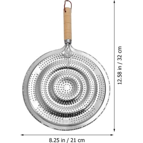 2 pcs chauffeur de chaleur plaque de diffuseur pour cuisinière à gaz ou cuisinière électrique, plaque à mijotage de garde de flamme avec poignée en bois (1/4)