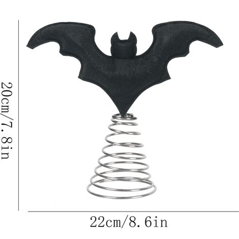 Chauve-souris - Décor Pour Sommet D'Arbre De Fête - Pour Arbre De Noël Miniature Ou Décoration De Fête D'Halloween - 1 Pièce (1/2)
