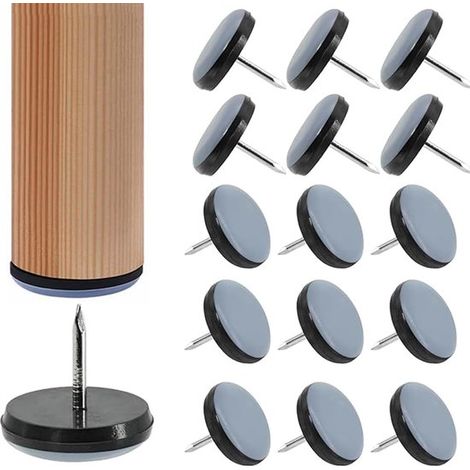 20 Teflon-Gleiter 30 mm Nagelgleiter für Möbelbeine Gleiter zum Schutz von Stuhlbeinen Schutzpads für Fliesen Holzböden Stühle Tische und Betten